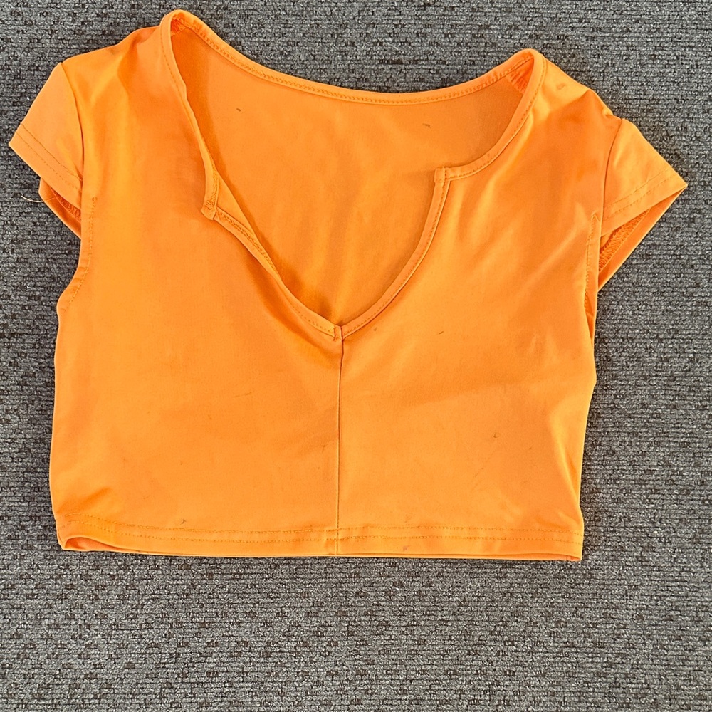 SHEIN Bright Orange Crop Top